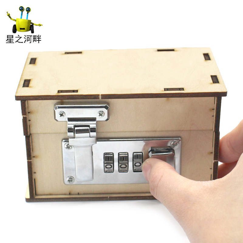Caja de contraseña N ° 1 Tecnología pequeña caja de herramientas de producción caja de contraseña para niños DIY estudiante ensamblado a mano material didáctico modelo
