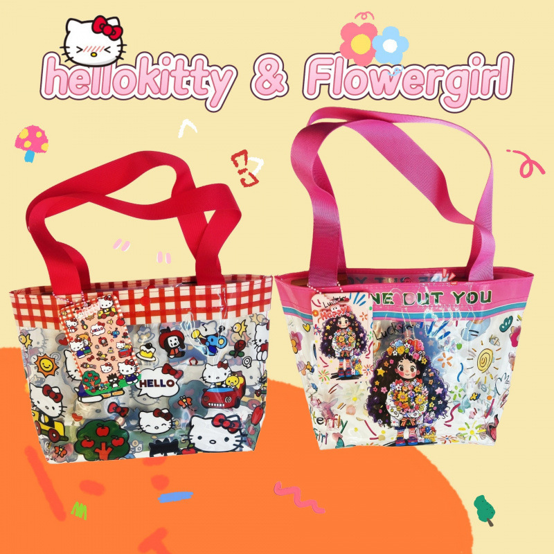 Cartoon hot-selling high-appearance gift handbag with bear print, waterproof, cute, large-capacity shopping bag, exquisite