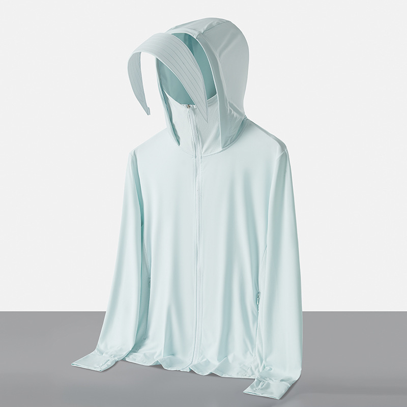 Hombre y mujer desmontables chaqueta protector solar hielo anti-UV al aire libre chaqueta de piel logotipo impresa