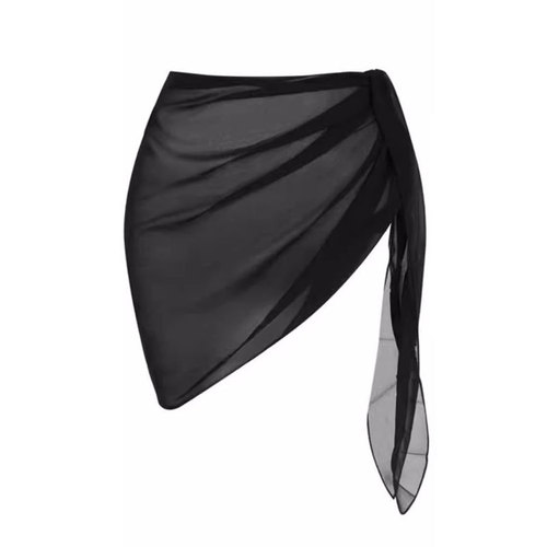 Solid Color Bikini with Separate Scarf, 2024 New Ins Beach Pool Hot Spring Sexy Swimsuit Sun Protection Half Skirt