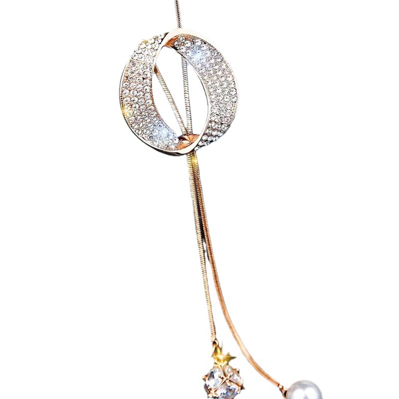 Collar largo para mujer con borla cadena para suéter accesorio chic_voghion.com
