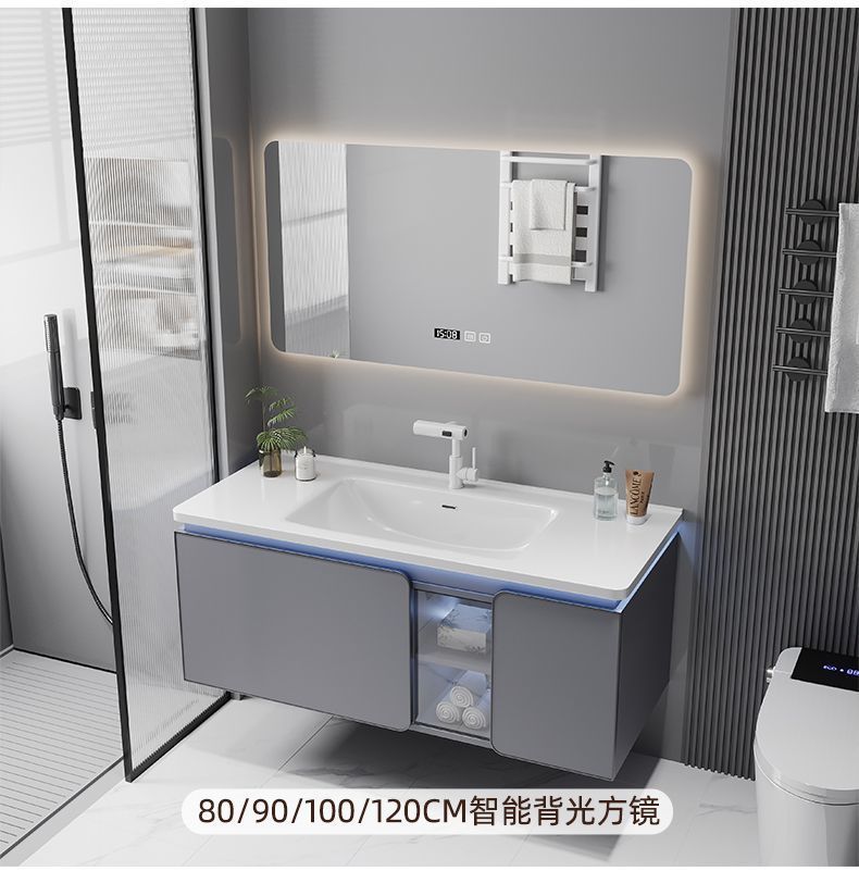 New minimalist bathroom cabinet, ceramic integrated basin bathroom cabinet, combined bathroom washbasin, new ceramic washbasin cabinet undefined