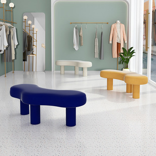 Net celebrity alien sofa light luxury clothing store sofa curved corner fabric sofa light luxury creative personality triangle stool