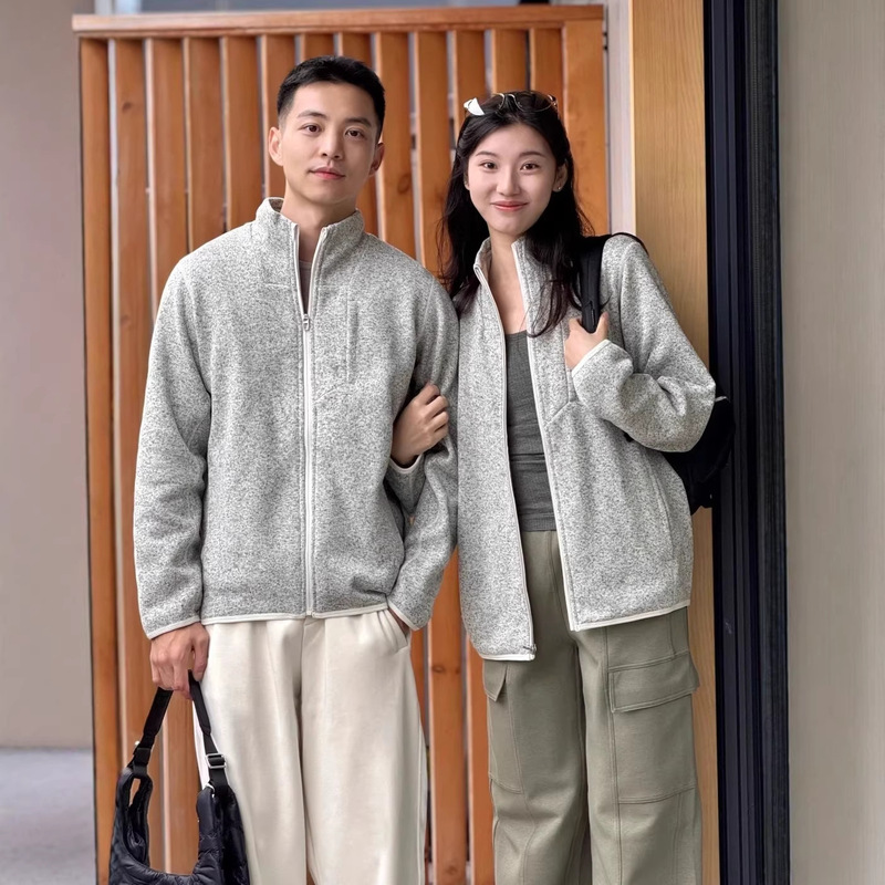 In-Stock Lulu-Style Stand Collar Patchwork Couple's Fleece Jacket In-Stock Lulu-Style Stand Collar Patchwork Couple's Fleece Jacket