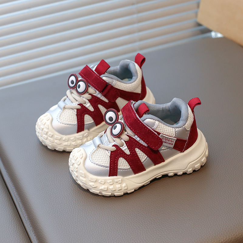 2025 primavera nuevos zapatos deportivos para niños, zapatos para niños pequeños de malla para niñas, zapatos para correr para niños de dibujos animados antideslizantes