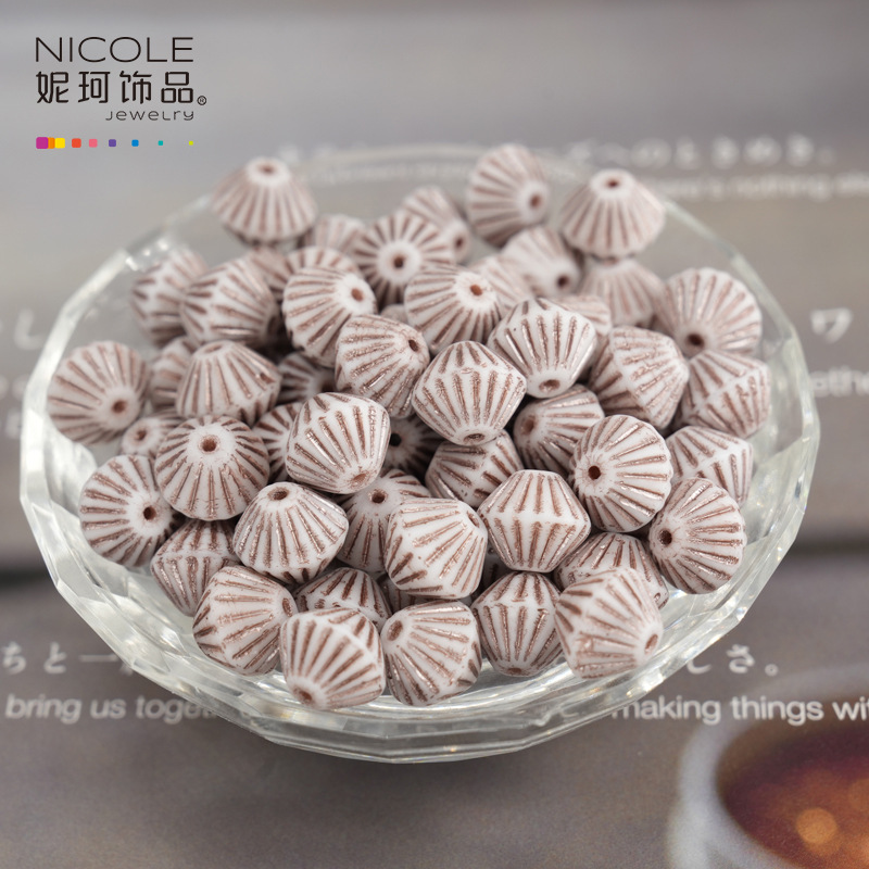 Importado checo Baosha cuentas de linterna de vidrio con cuentas hechas a mano Pulsera de 11mm accesorios de material de bricolaje alrededor de 100 piezas