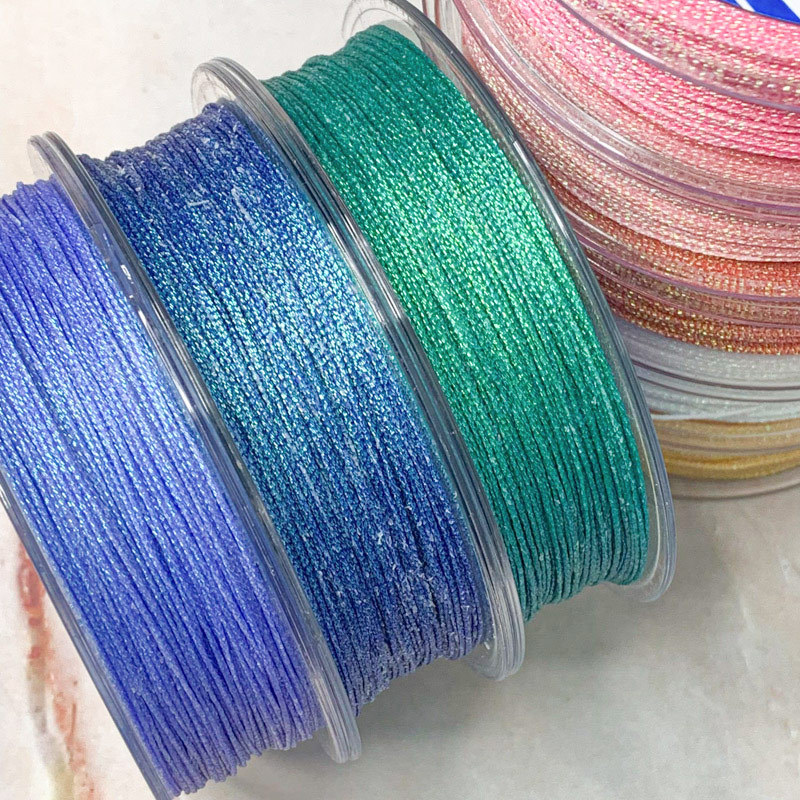 新品极细3股幻彩蜡金线 0.3南美蜡线加蜡彩金线macrame包石头专用|undefined