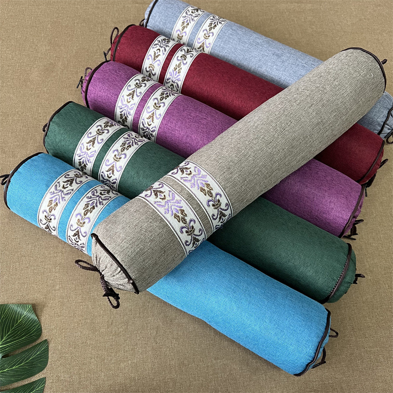 柏籽壳荞麦壳艾草颈椎枕头小圆枕糖果成人护颈枕跨境记忆枕蝶形枕