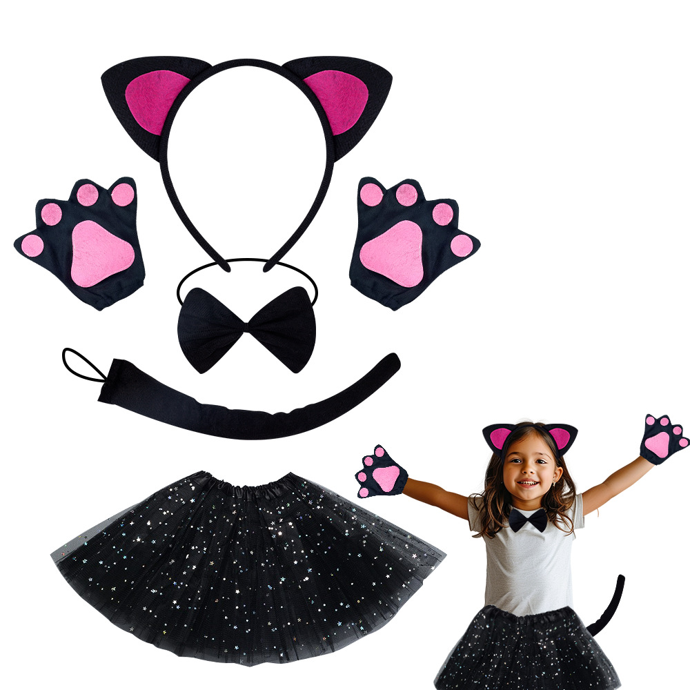 Diademas de animales para niños, accesorios de fiesta de Halloween, diademas de gato para niñas, suministros de baile