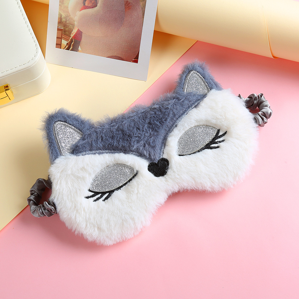 New Children's Plush Cartoon Fox Shape Cute Sleep Eye Mask display picture 1