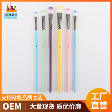 跨境尼龙画笔套装马卡龙水粉水彩油画笔套装指甲圆6支装油画笔
