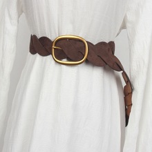 麂皮绒腰带配饰女款高级感装饰配牛仔裤裙子复古编织皮带毛衣腰封