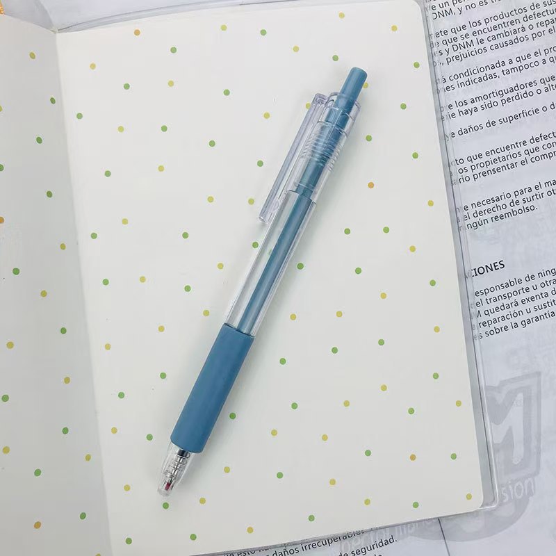 Estudiantes pequeños frescos con bolígrafo neutro de presión de color Morandi bolígrafo neutro de presión simple bolígrafo de firma negro image 7