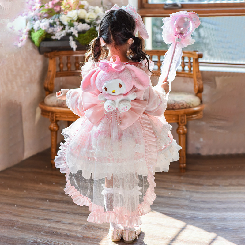 女童美乐蒂丝绒连衣裙秋装2025新款儿童洛丽塔公主裙女孩礼服蓬蓬|undefined