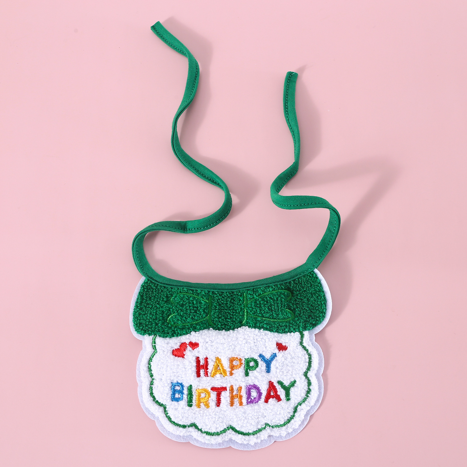Mascota gato perro bordado Feliz cumpleaños accesorios arco babero peluche dibujos animados lindo babero image 11