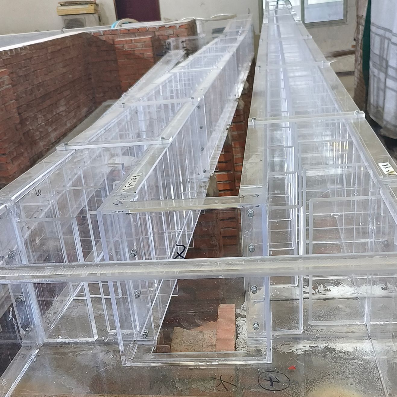 透明亚克力法兰方形管道大型有机玻璃精密实验设备圆管