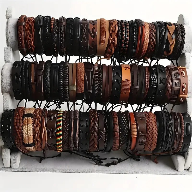 Random Bracelet Set Handmade Mixed Style Braided Leather Cuff Jewelry Randomly Sent Men's and Women's Bracelets Random Bracelet Set Handmade Mixed Style Braided Leather Cuff Jewelry Randomly Sent Men's and Women's Bracelets