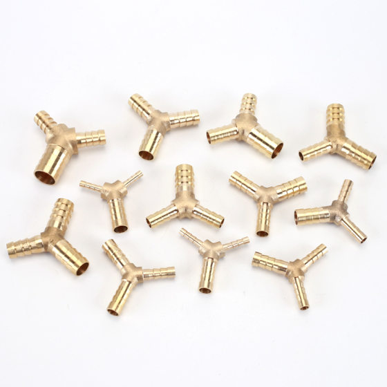 Copper Y-shaped reducing pagoda tee 4 6 8 10 12 reducing tee soft water pipe oil pipe air pipe large and small joint