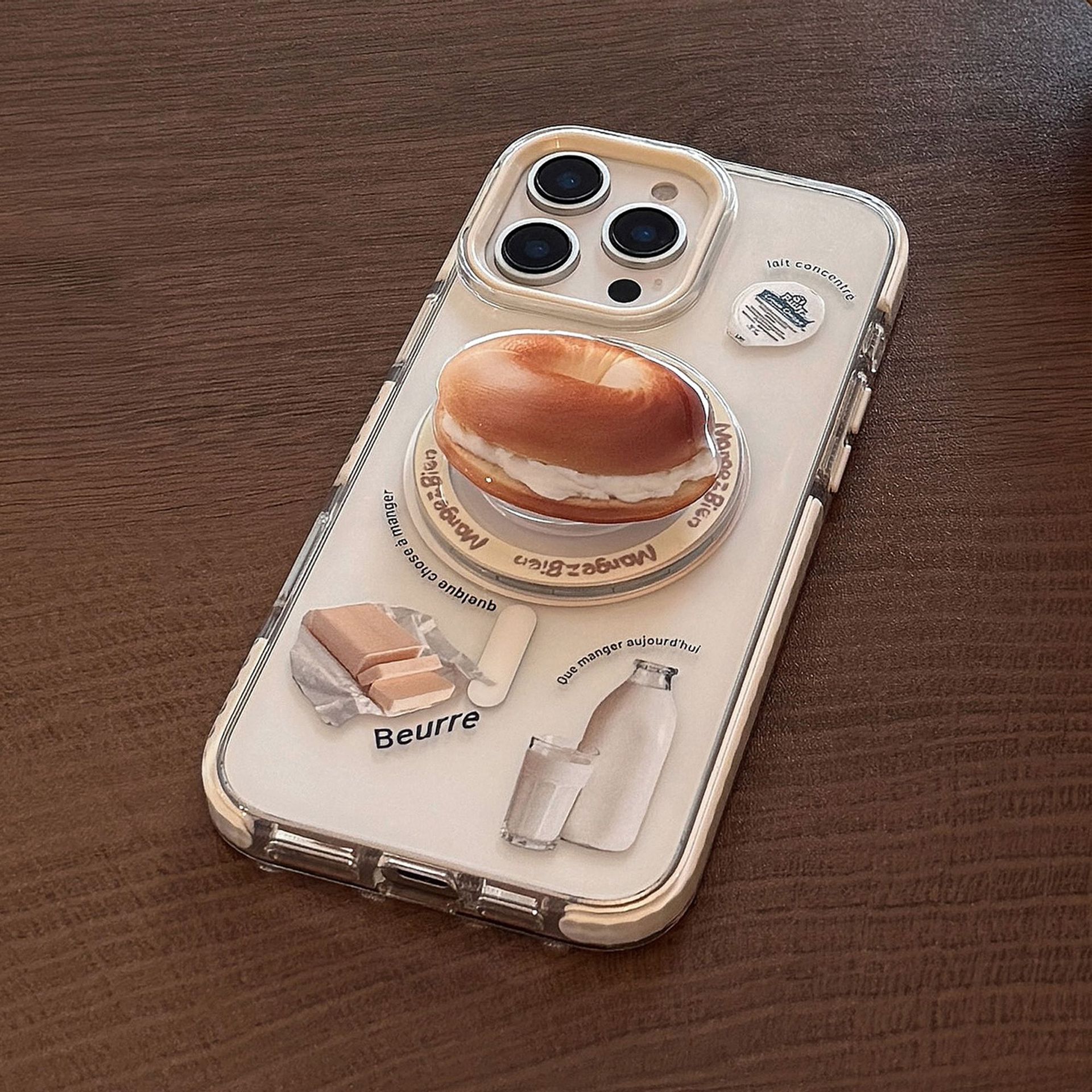 Begel de queso estilo nicho para Apple 16Pro/15Pro funda para teléfono móvil 14 pareja 13 nuevo 16PM mujer 15