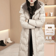 专营加厚白鸭绒服女中长款2025冬季新款修身洋气连帽时尚设计外套