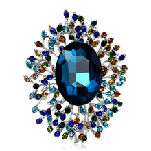 韩国奢华气质合金大水晶胸针个性百搭女士西装礼服胸花饰品别针