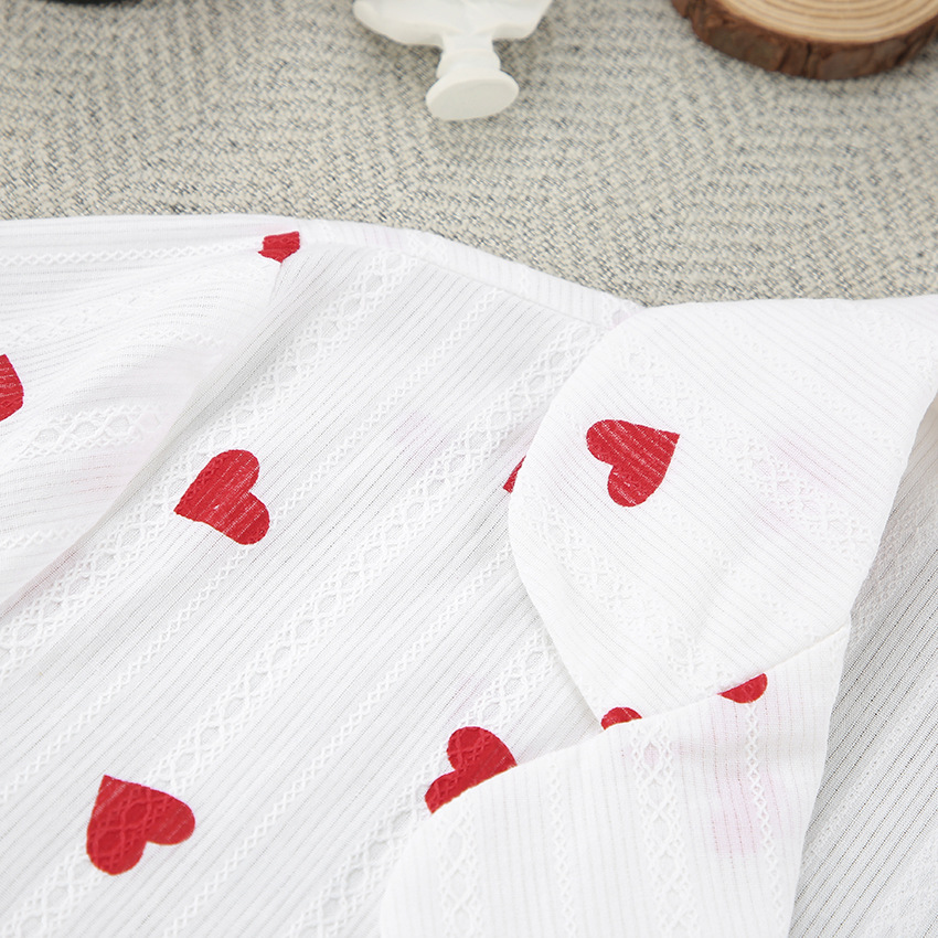 Home Women's Simple Style Heart Shape Cotton Pants Sets Pajama Sets display picture 4