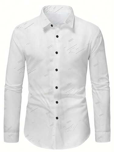 Stylish Men's Striped Lapel Collar Dress Shirt
