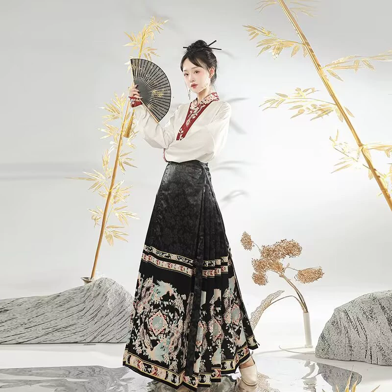 Shangguan Yingming Hanfu [Fengxi] Новый китайский национальный стиль юбка с конским лицом для самолета