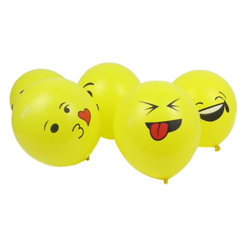 Globo al por mayor globo sonriente amarillo globo de 12 pulgadas lindo dibujos animados expresión facial paquete globo de la serie de expresión facial globo