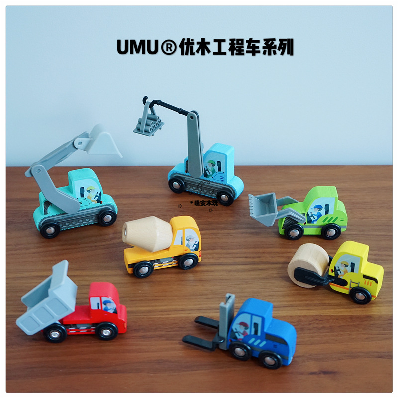 Cross-border children's engineering vehicle excavator trailer crane inertia toy transporter set car model toy boy gift