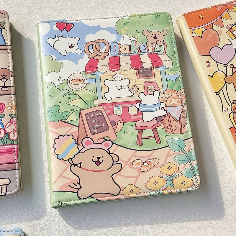 ラインパピー A5 レザー フルカラー インナーページ ノート かわいい漫画 学生日記 手元帳 ギフト|undefined