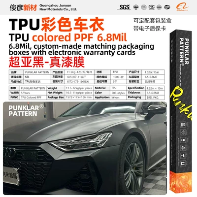 Black Tpu Colored Car Wrap Film, Ultra-Subtle Black Ppf Paint Protection Film, Full Body Color Change, Self-Healing (Car paint protective film) - super-black-152m-15m-roll