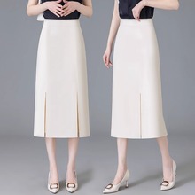 双开叉西装半身裙女2025新款秋冬季时尚高腰中长款a字包臀一步裙