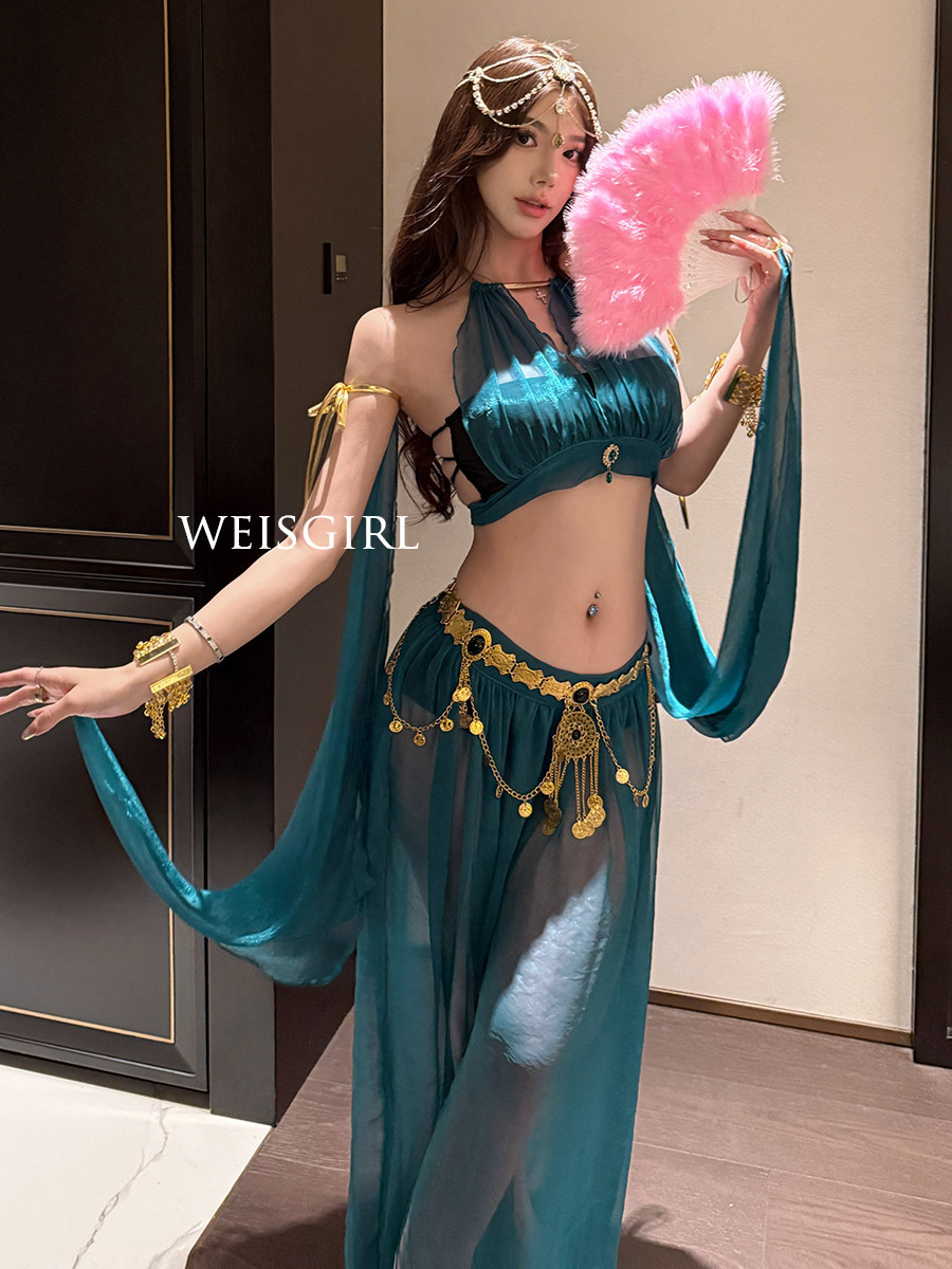 Cosplay sharq uslubi Aladdin Hindiston raqs libosi