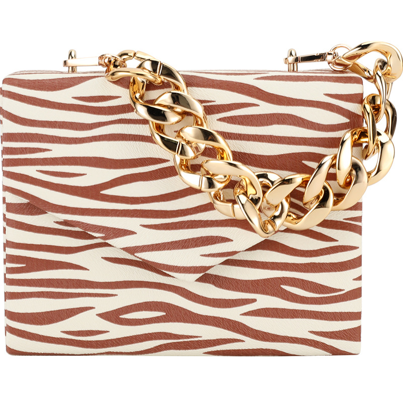 Nuevo patrón de cebra noche bolsa de banquete axilas pu moda todo fósforo de las mujeres hombro portátil crossbody bolsa de cadena para las mujeres