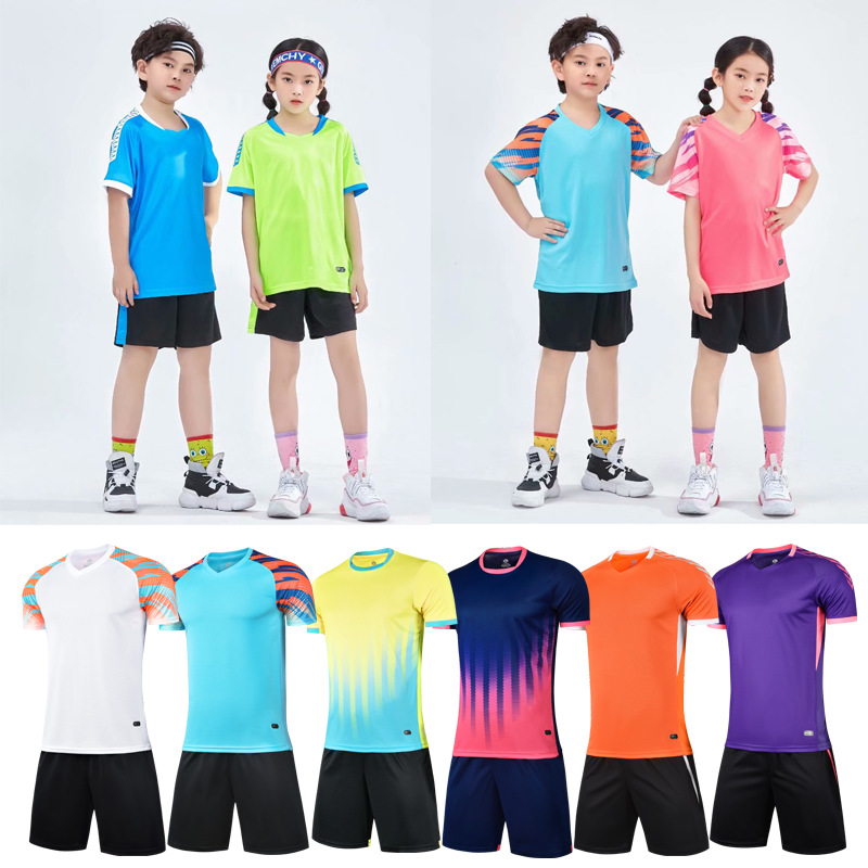 In-Stock Football Uniform Sets for Adults and Children, Competition and Training Wear, Men's and Women's Soccer Sportswear, DIY Custom Printing, Wholesale