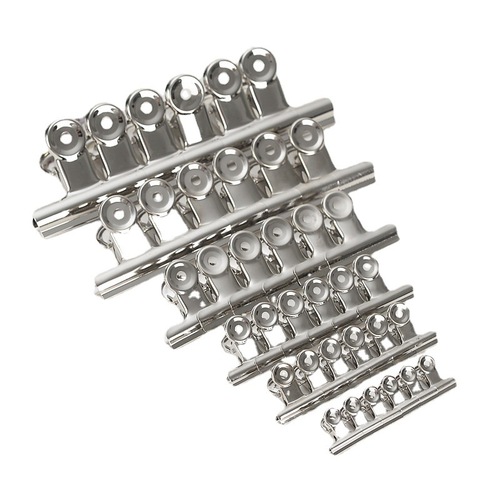 63mm round clip stainless steel color ticket clip metal 19mm silver large, medium and small financial office supplies clip