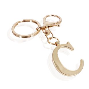 Cross-border Direct Supply Stainless Steel 26 Letter Key Chain Titanium Steel Keychain Initial Letter Modern Simple Backpack Pendant