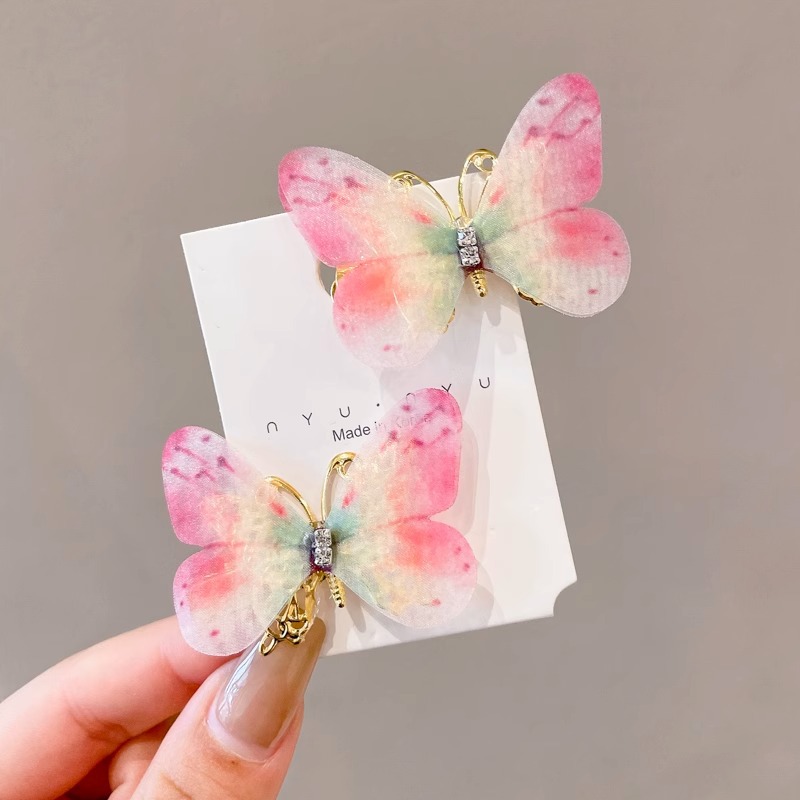 Super hada mariposa horquilla accesorios para el cabello para niños niña bebé lindo tocado horquilla niña flequillo clip lateral tocado