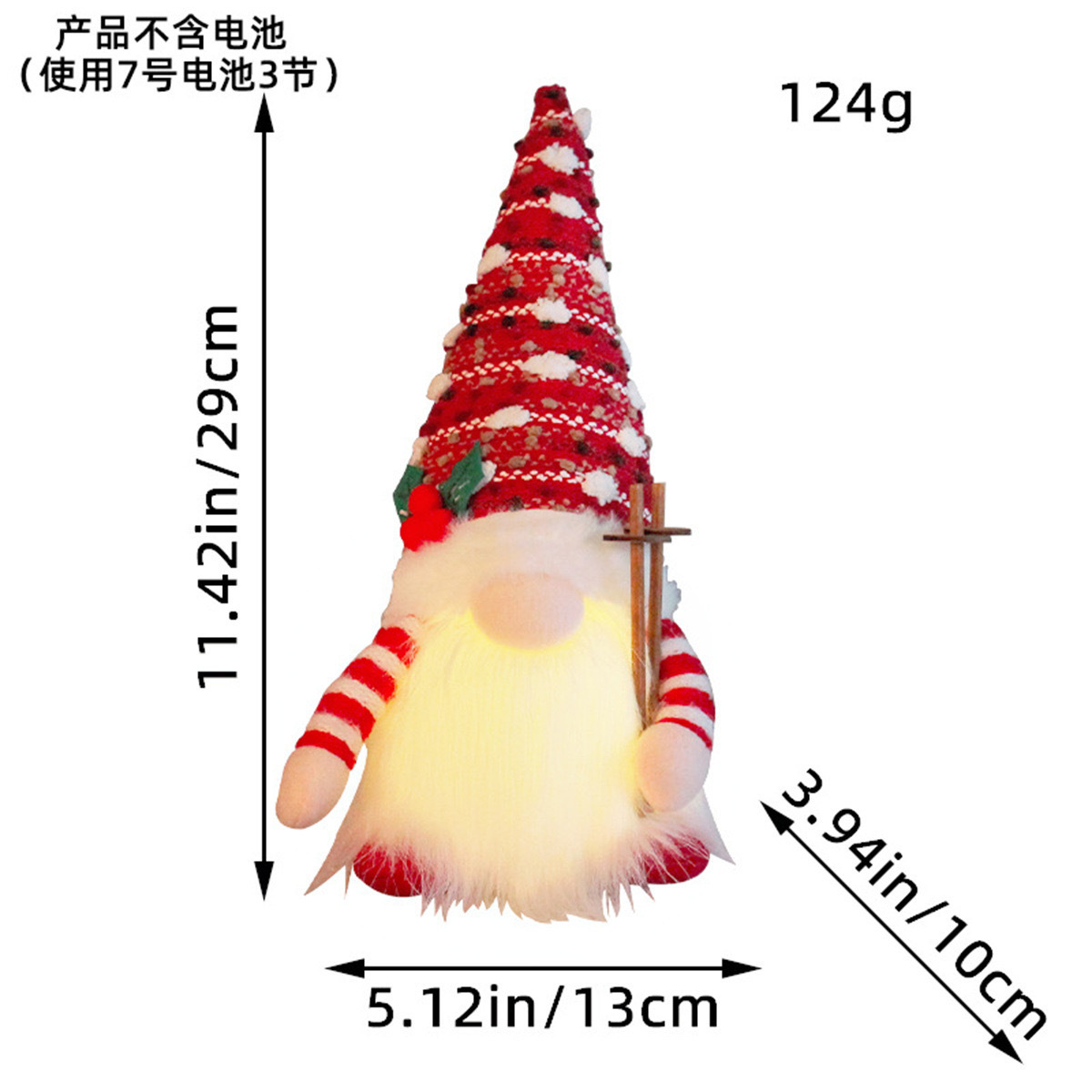 Trineo navideño adornos de alta gama con sombrero de punto ligero muñeca luminosa muñeca Rudolph decoración creativa regalo