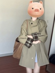 【杭州发货】早春卡其色风衣外套女2025春秋新款中长款小个子大衣