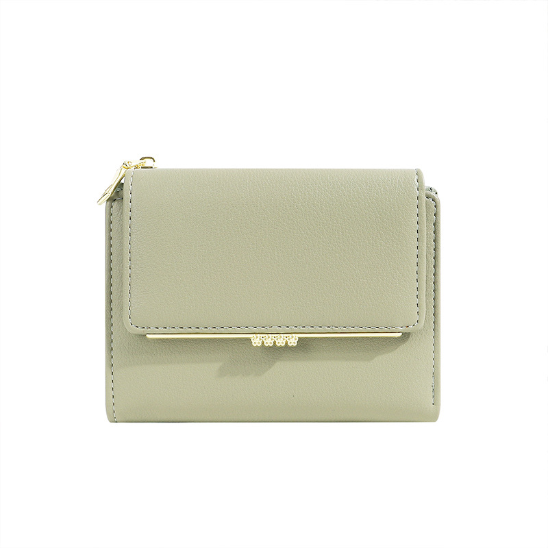 Cartera corta para mujer 2024, nueva cartera plegable de verano para mujer, monedero, tarjetero para estudiantes, con bloques de color, función impermeable