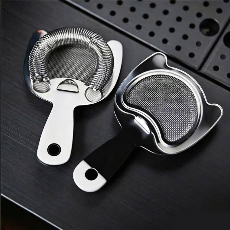 Bar 304 Stainless Steel Mesh Ice Strainer Cocktail Filter Fine Mesh Ice Filter Boston Ice Strainer Liquor Filter