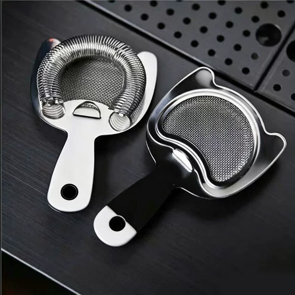 Bar 304 Stainless Steel Mesh Ice Strainer Cocktail Filter Fine Mesh Ice Filter Boston Ice Strainer Liquor Filter
