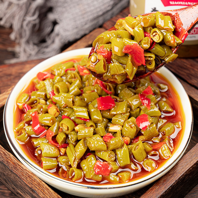 Xiao Xiang Aromatic Hot Pickled Green Beans Wholesale Side Dishes Salty and Spicy Cowpeas Delivered Hunan Specialty Farmhouse