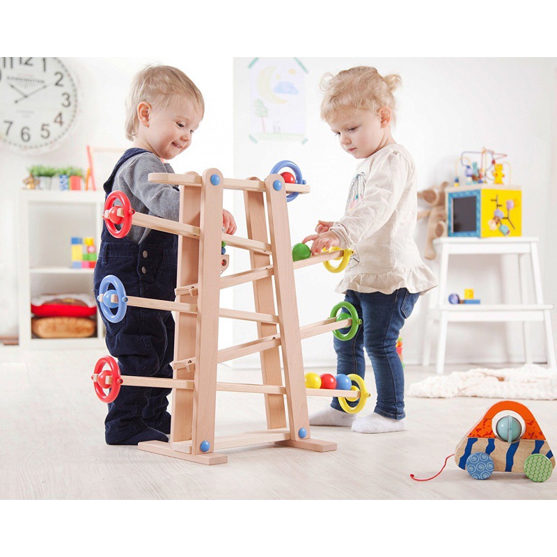 Alemán loco rápido Montaña Rusa pista rápida de carreras diapositiva Juego de Pelota completo de haya pista de juguete