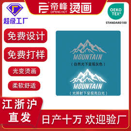 光变烫画衣服印花贴纸紫外线感光变色热转印烫图logo图案烫标批发