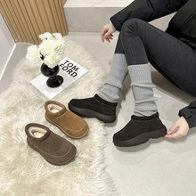 雪地靴女2025新款冬季加绒加厚潮厚底防滑勾线短靴东北棉鞋