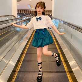 女童夏装2024新款洋气时髦套装裙子网红小女孩夏季大童两件套童装