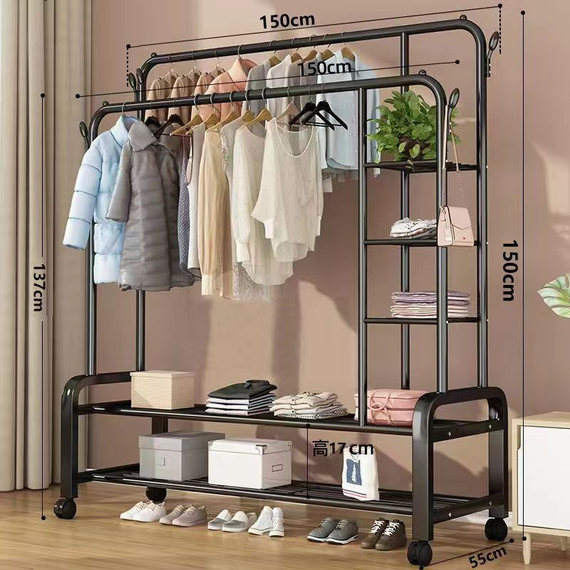 Combinación percha de ropa zapatos sombreros quilt tipo suelo balcón dormitorio sombreros gancho de almacenamiento de productos fabricantes de comercio exterior secado plegable